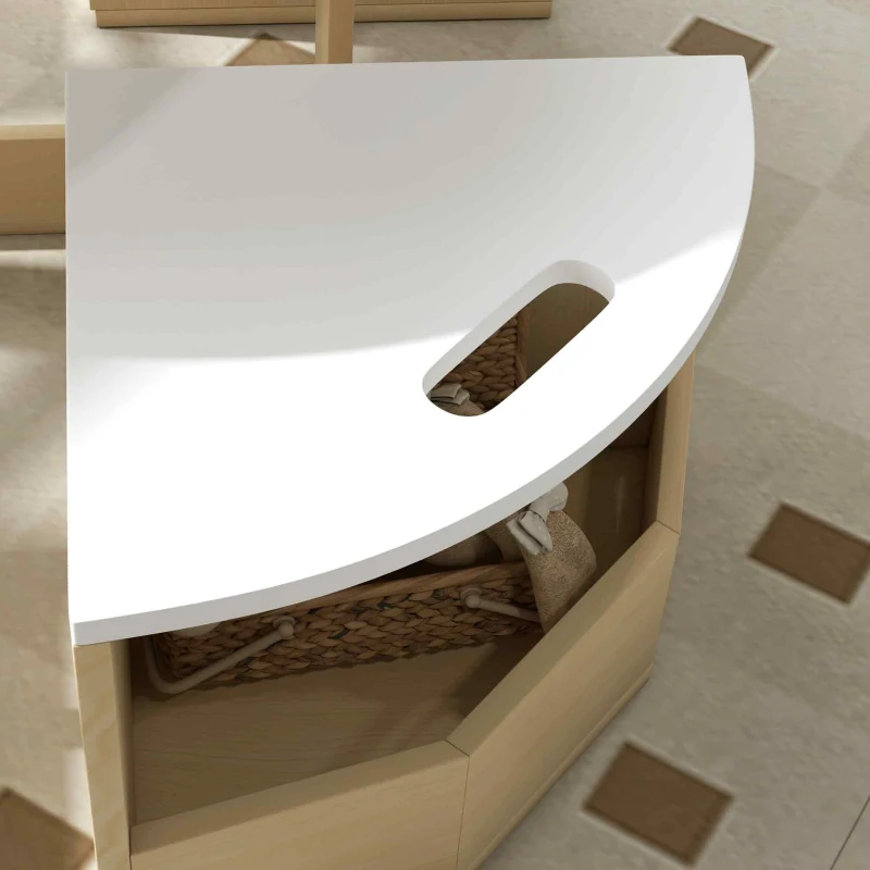 Qaba 5 Piece Kids Table and Chair Set with Storage for Kids Room, White