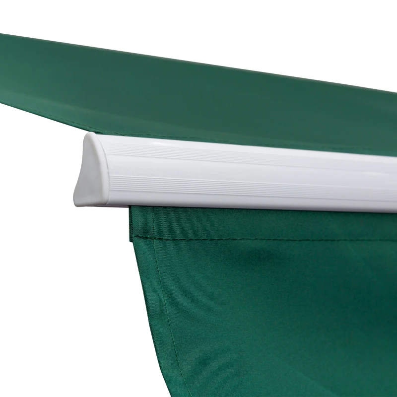 Outsunny 12' x 8' Retractable Awning Patio Awnings Sun Shade Shelter with Manual Crank Handle, UV & Water-Resistant Fabric and Aluminum Frame for Deck Balcony Yard, Green