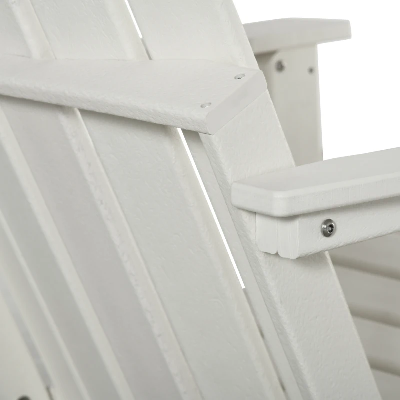 Outsunny Folding Adirondack Chair, HDPE Fire Pit Chair, Weather Resistant Outdoor Chair for Patio, Garden, Backyard, Lawn, White