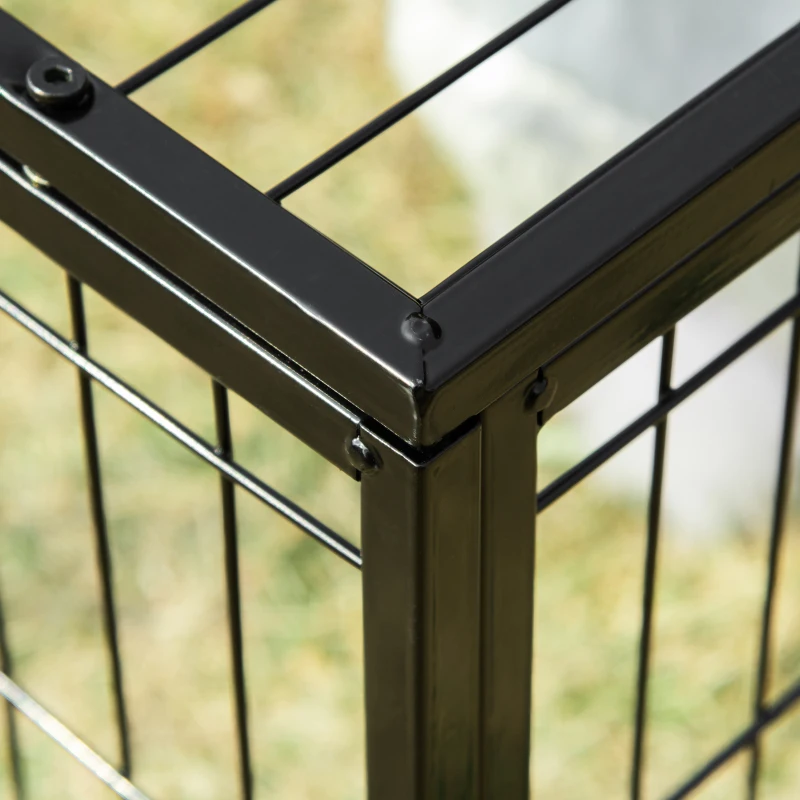 PawHut Steel Chicken Coop, Outdoor Hexagonal Hen House, Heavy Duty Detachable Poultry Crate Rabbit Hutch with Water-Resistant Canopy, Run, Nesting Box, Lockable Doors, Green