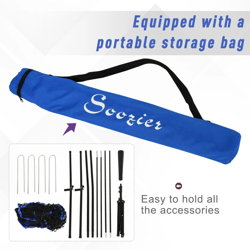 Soozier Baseball Net Set with 7.5x7ft Catcher Net, Ball Caddy, Portable Pitching Net for Hitting, Pitching, Batting, Catching, Blue