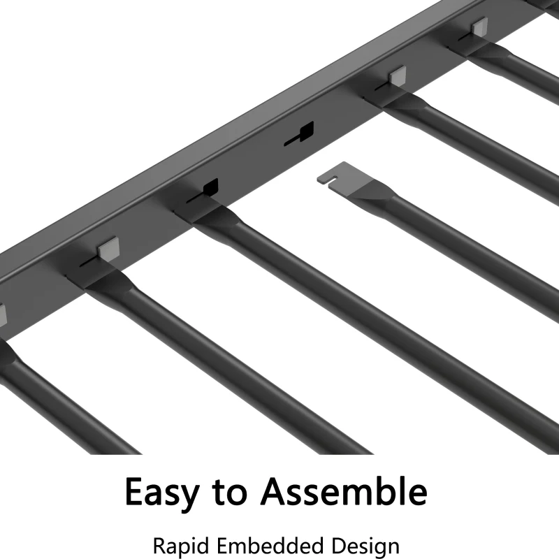 Fox Twin Metal Daybed Frame with Twin Trundle, Anti-Noise Design, Easy Installation, No Box Spring Needed, Fits Standard Twin Mattresses, Black