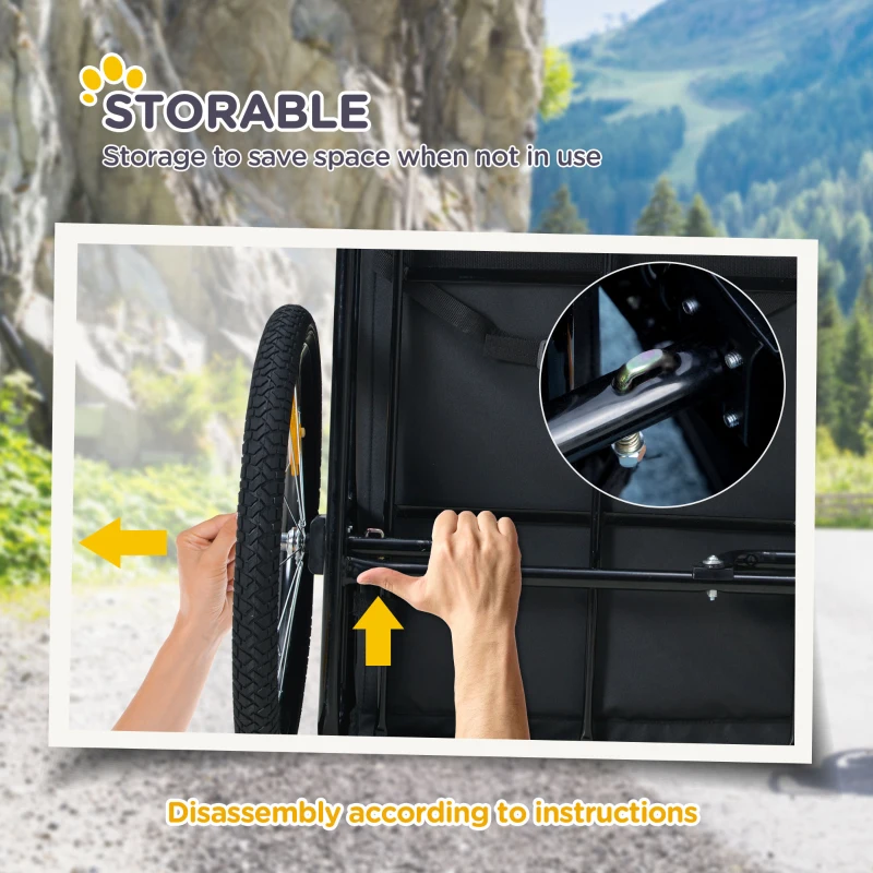 Aosom Dog Bike Trailer with Suspension System, Hitch for Medium Dogs, Pet Wagon & Dog Trailer for Bicycle with Storage Pocket, Lime Green