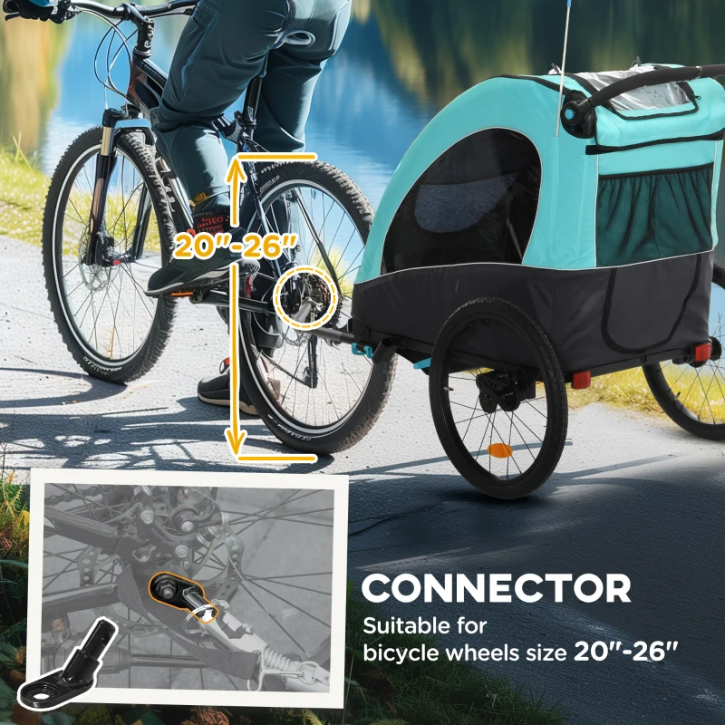 Aosom Bike Trailer for Kids 3 In1 Foldable Child Jogger Stroller Baby Stroller Transport Carrier with Shock Absorber System Rubber Tires Adjustable Handlebar Kid Bicycle Trailer Blue and Grey