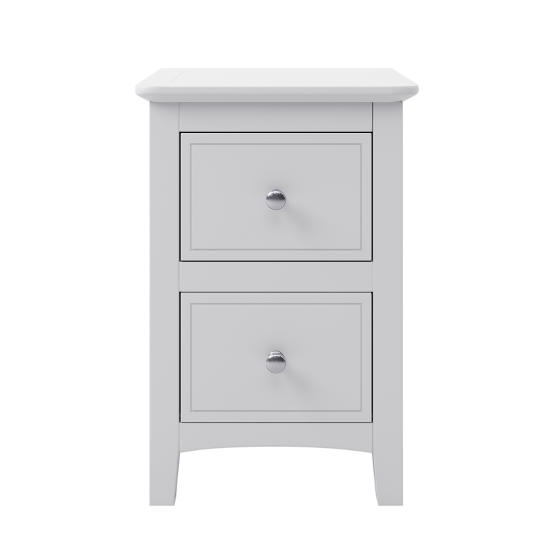 Solid Wood Nightstand with 2 Drawers, Pine Wood and MDF, Smooth Metal Rails,14.2″ x 12.2″ W x 22.2", White