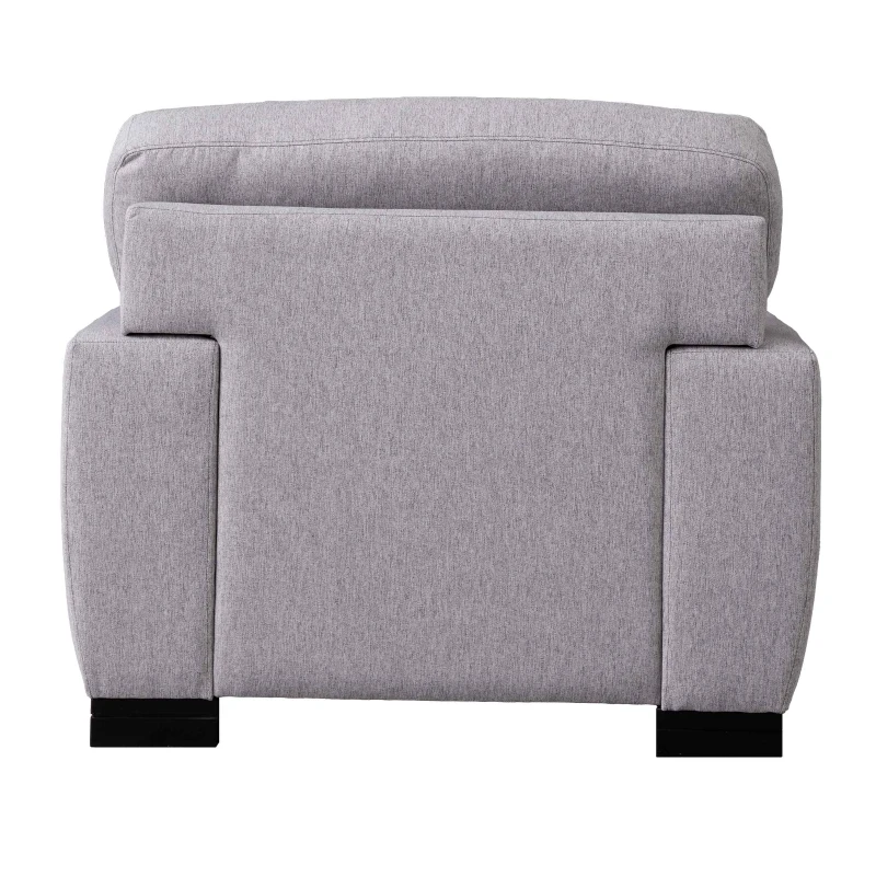 Modern Mid-Century Oversized Chaise Lounger, Comfortable Sleeper Sofa with Pillow and Solid Wood Legs, Linen Upholstery, 59.8''L x 37.8''W x 31.75''H, Gray