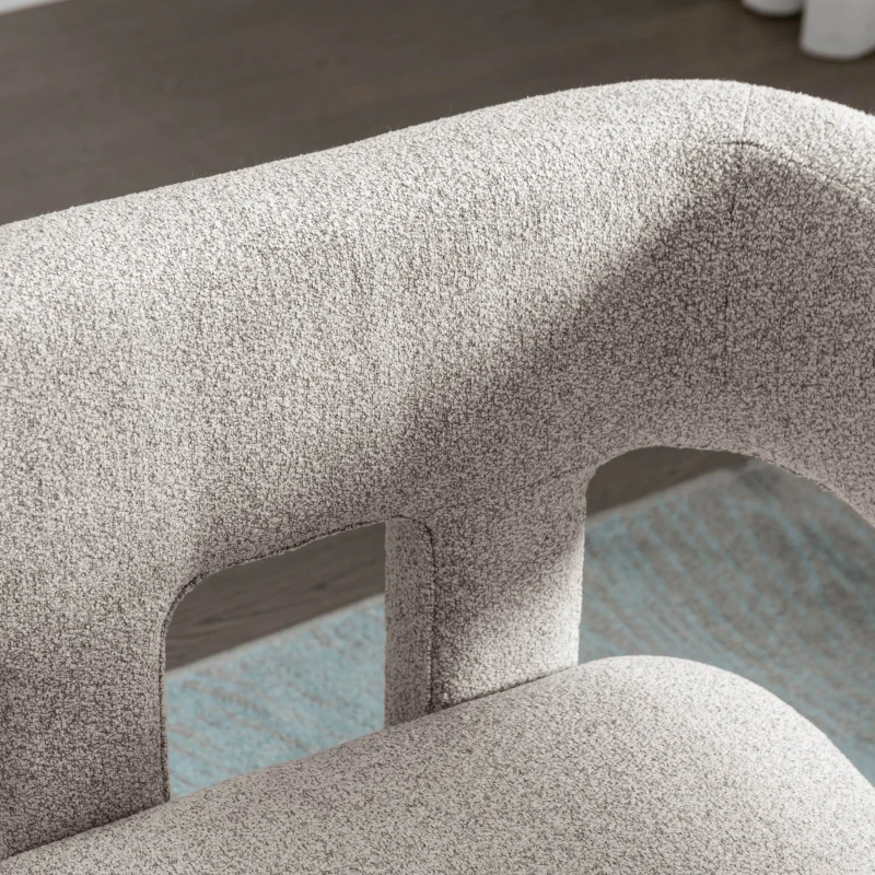 Contemporary Fabric Upholstered Accent Chair with Solid Wood Frame, Linen Upholstery, and 330 lbs Weight Capacity, 24.8" x 20.9" x 30.1", Gray