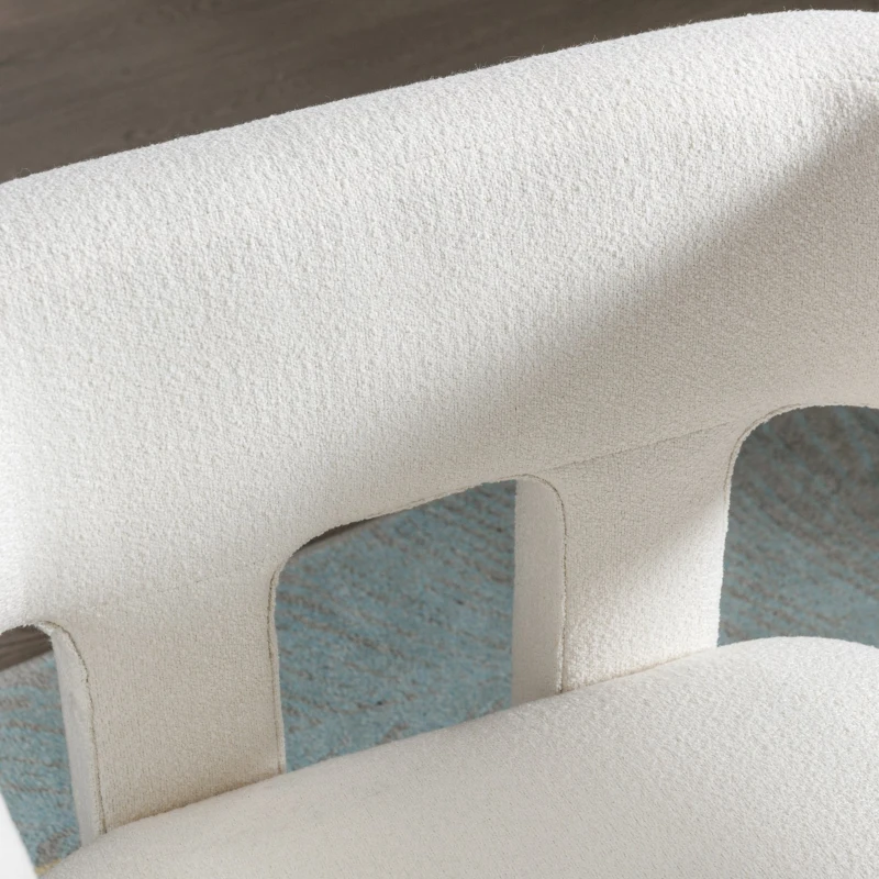 Contemporary Fabric Upholstered Accent Chair with Solid Wood Frame, Comfortable Seating, and 330 lbs Weight Capacity, 24.8" x 20.9" x 30.1", Beige