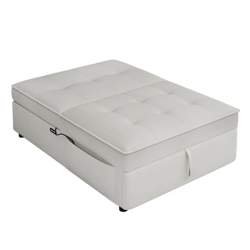 4-in-1 Sofa Bed Chair, Multi-Function Folding Ottoman Bed with Storage Pocket and USB Port, 5-Level Adjustable Backrest, 72.5"x26.75"x18.0", White