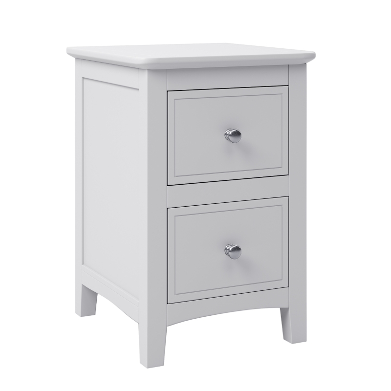 Solid Wood Nightstand with 2 Drawers, Pine Wood and MDF, Smooth Metal Rails,14.2″ x 12.2″ W x 22.2", White