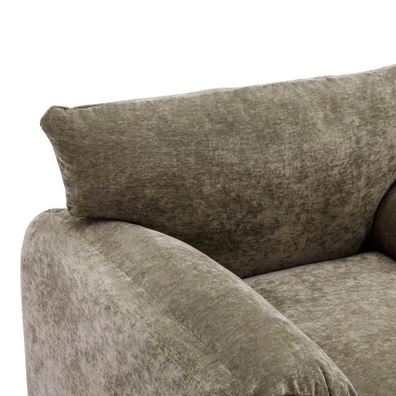 Modern Chenille Oversized Armchair, Single Sofa Lounge Chair with High-Density Sponge Backrest, 38.6" W for Living Room and Bedroom, Matcha Green