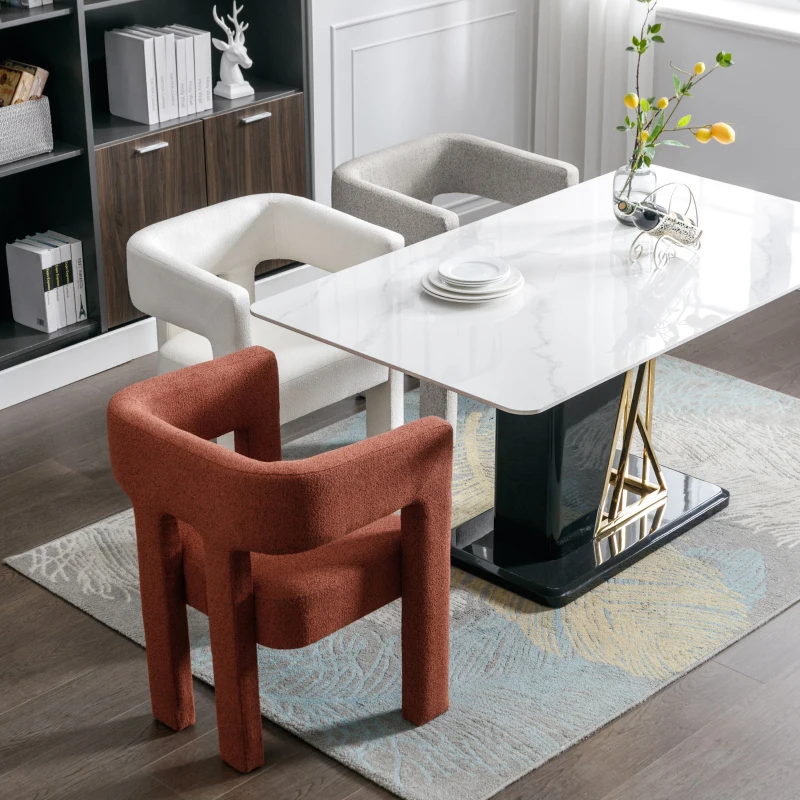 Contemporary Fabric Upholstered Accent Chair, Solid Wood Frame, Linen Upholstery, 330 lbs Weight Capacity, 24.8" x 20.9" x 30.1", Orange