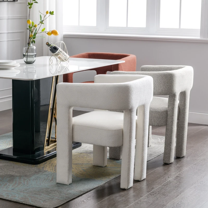 Contemporary Fabric Upholstered Accent Chair with Solid Wood Frame, Comfortable Seating, and 330 lbs Weight Capacity, 24.8" x 20.9" x 30.1", Beige