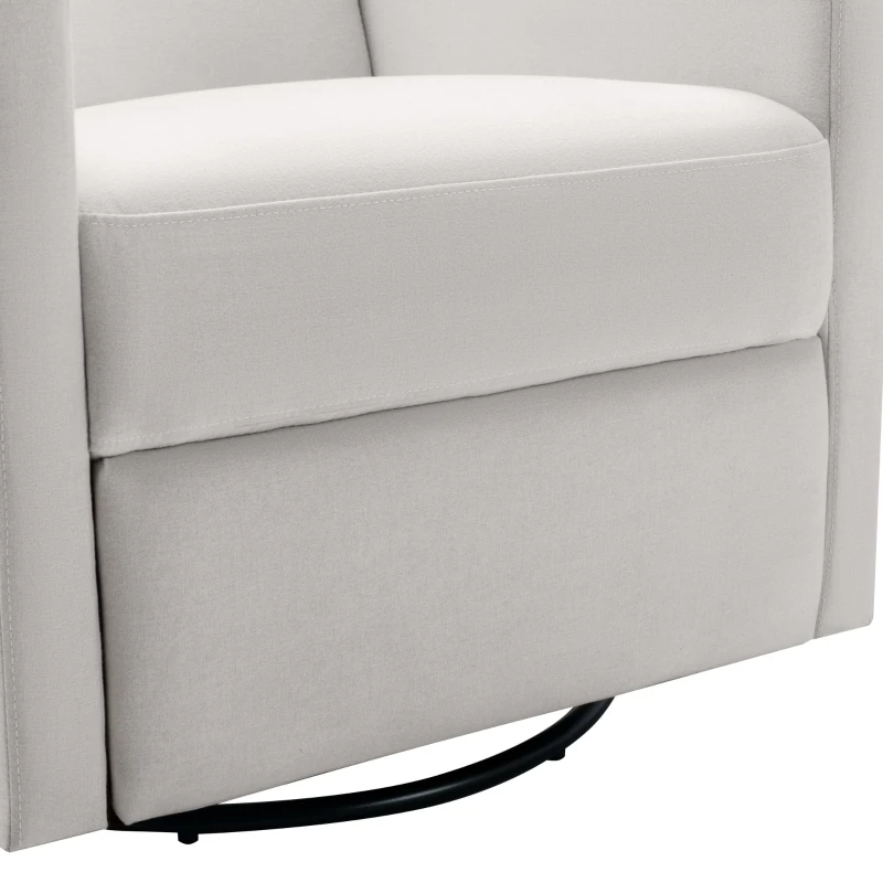 Modern Upholstered Rocker Nursery Chair, Plush Seating Glider Swivel Recliner with Adjustable Recline and Tall Backrest, 33.0" x 25.5" x 37.5", Beige