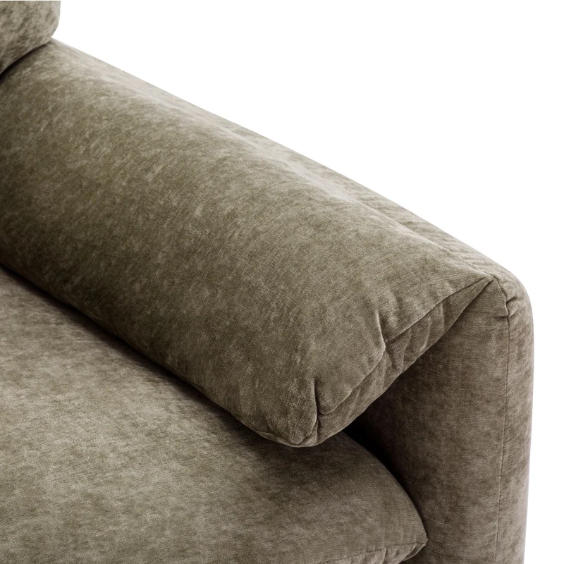 Modern Chenille Oversized Armchair, Single Sofa Lounge Chair with High-Density Sponge Backrest, 38.6" W for Living Room and Bedroom, Matcha Green