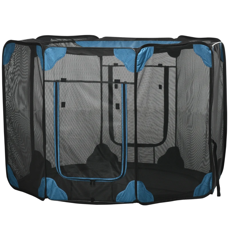 PawHut Portable Outdoor Cat Playpen, Exercise Pen Kennel with Carrying Bag, Zippered Cover, Water-Resistant Bottom, for Small Dogs, Rabbits, Guinea Pigs, Φ59" x 39"