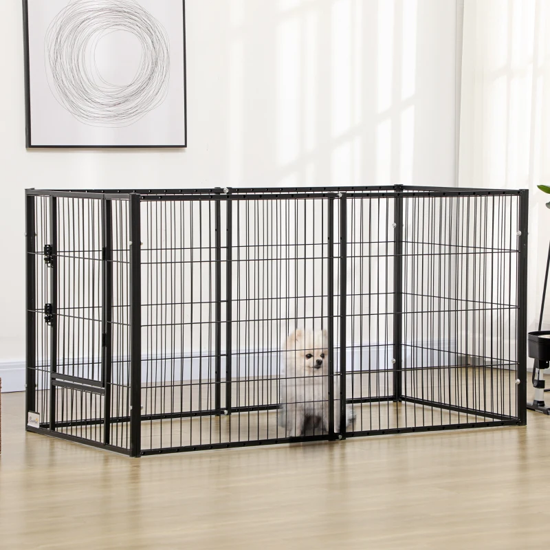 PawHut 6 Panel 32.5" - 59" x 32" Dog Playpen, Heavy Duty Pet Playpen for Indoor Outdoor, Small and Medium Dogs