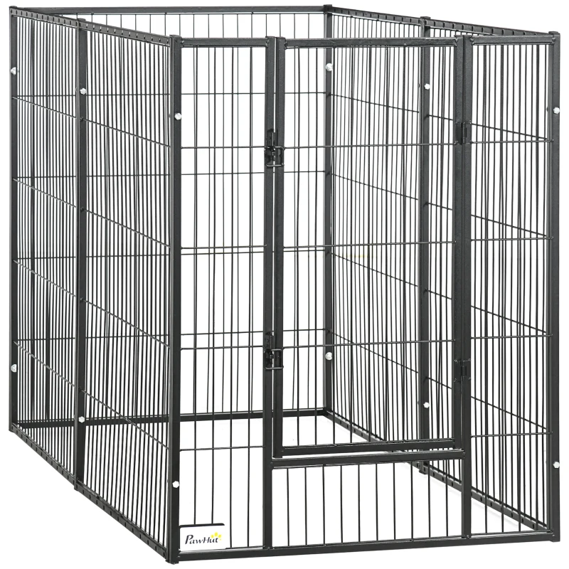 PawHut 6 Panel 32.5" - 59" x 40" Dog Playpen, Heavy Duty Pet Playpen for Indoor Outdoor, Small Medium and Large Dogs