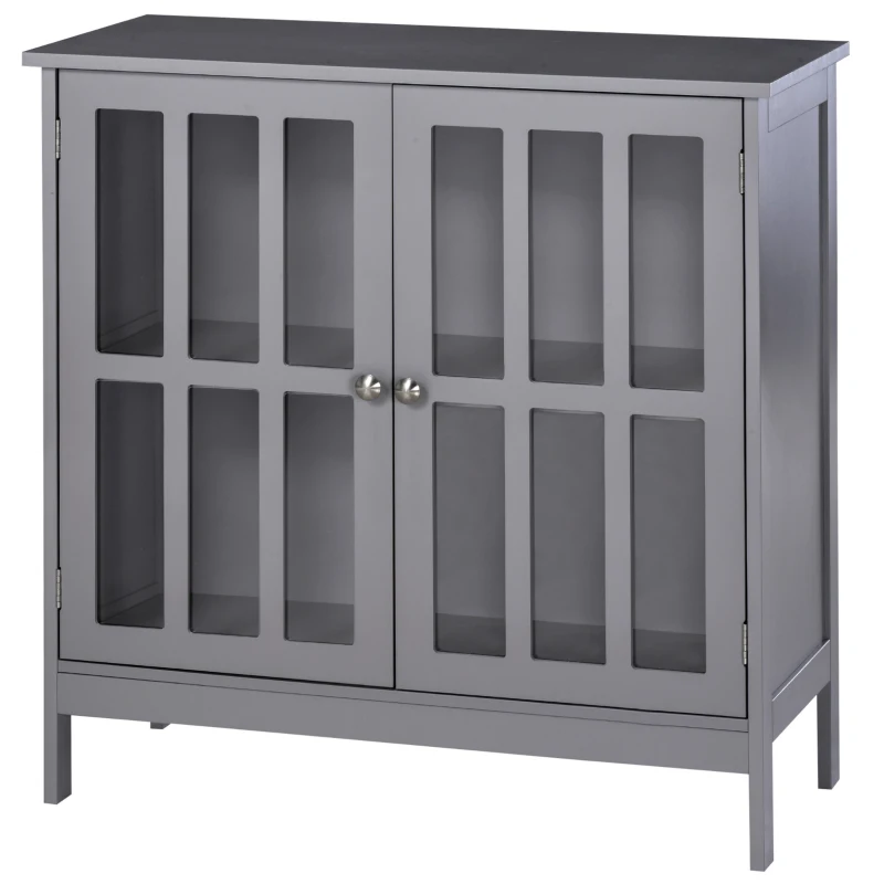 kleankin Kitchen Buffet Cabinet with 2 Doors, Modern Sideboard for Dining Room, Hallway, Living Room, Grey
