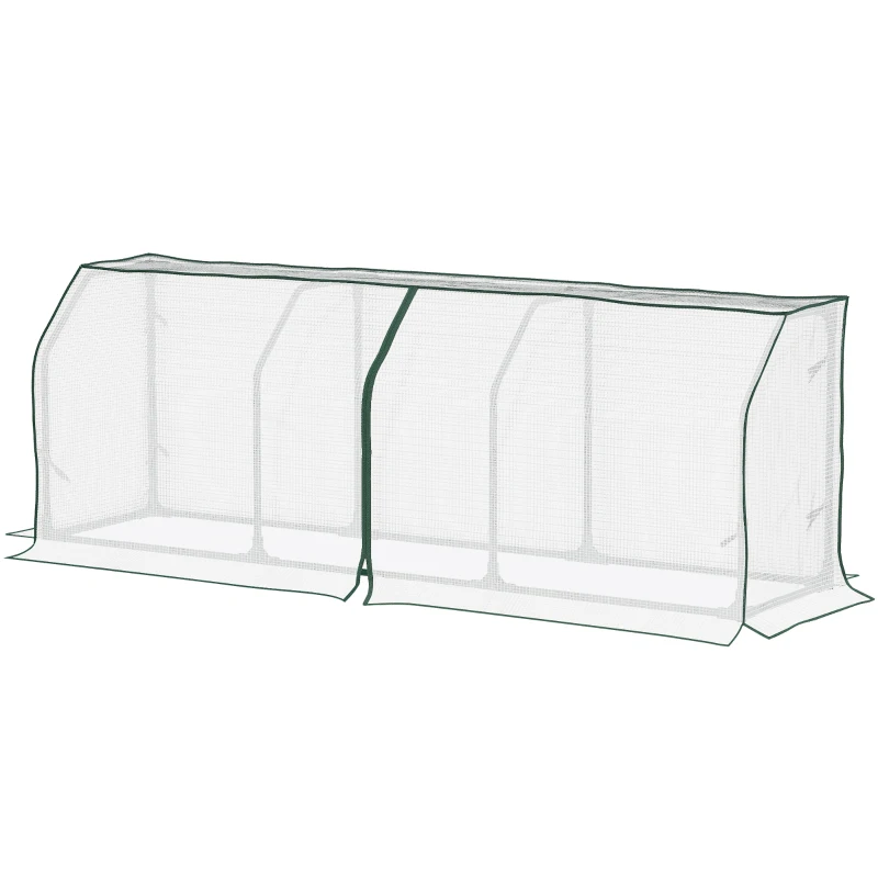 Outsunny 71" x 17" x 24" Mini Greenhouse Portable Hot House for Plants with Zipper Design for Outdoor, Indoor, Garden, White