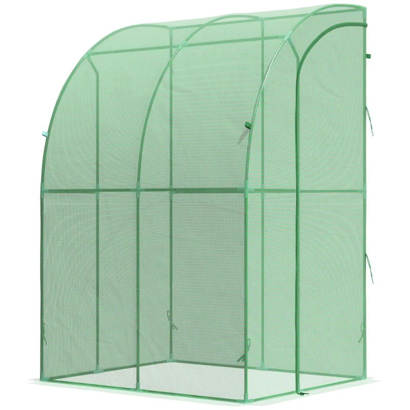 Outsunny 5' x 4' x 7' Outdoor Walk-in Garden Greenhouse, Polycarbonate Panels Plants Flower Growth Shed with Roll-Up Door Hot House, for Plants Herbs Vegetables - Green