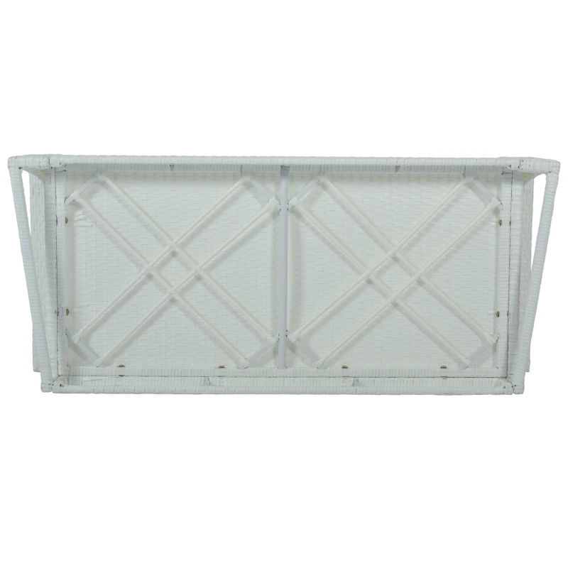 2-Person Wicker Hanging Porch Swing with Chains, Removable Cushion and Pillow, Rattan Swing Bench for Garden, Backyard, 50" Length, White