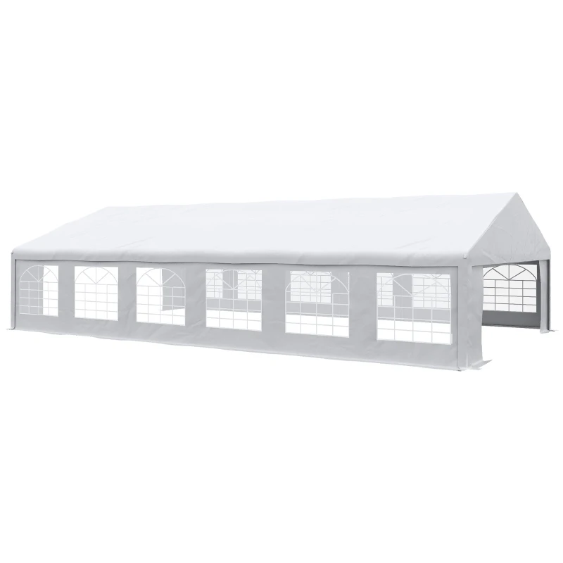 Outsunny 23' x 39' Heavy Duty Party Tent & Carport with Removable Sidewalls and Double Doors, Large Canopy Tent, Sun Shade Shelter, for Parties, Wedding, Outdoor Events, BBQ, White