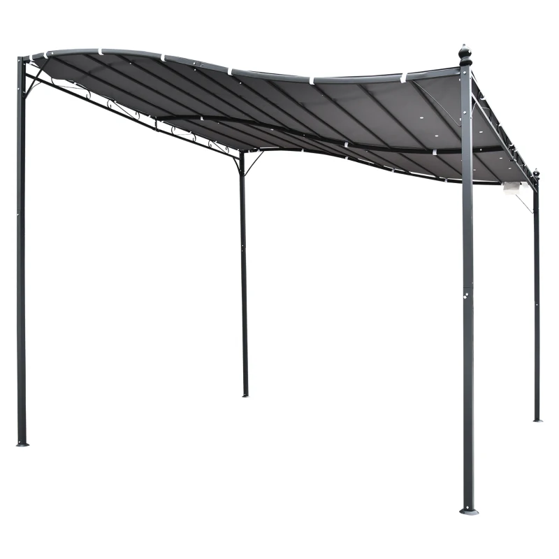 Outsunny 10' x 10' Steel Pergola Gazebo, Outdoor Patio Canopy with Sturdy Frame, Garden Backyard Shelter