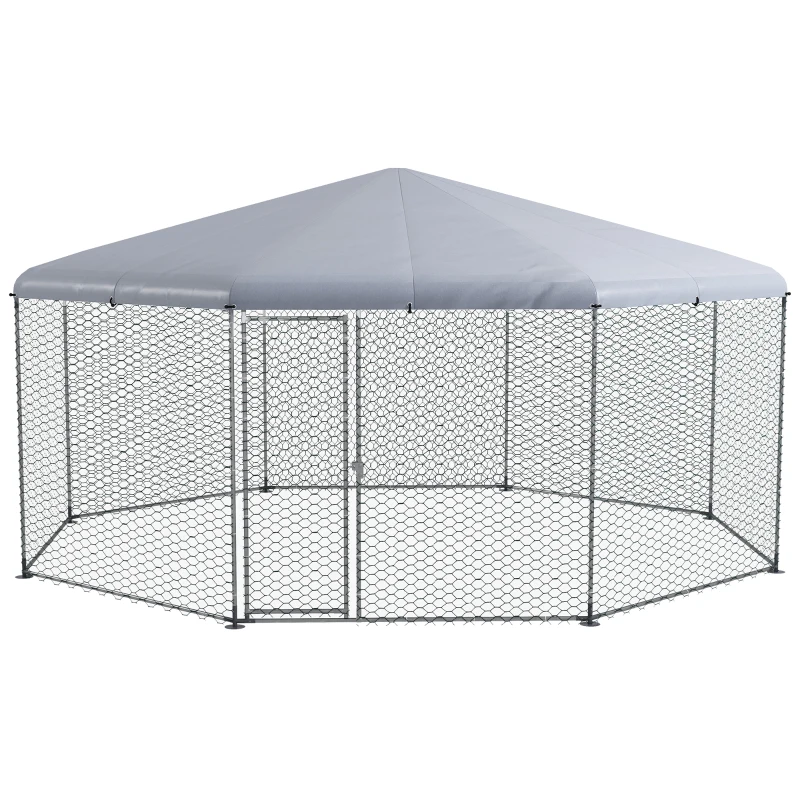 PawHut 17.1 ft x 15.7 ft Chicken Run for 19-25 Chickens with Cover