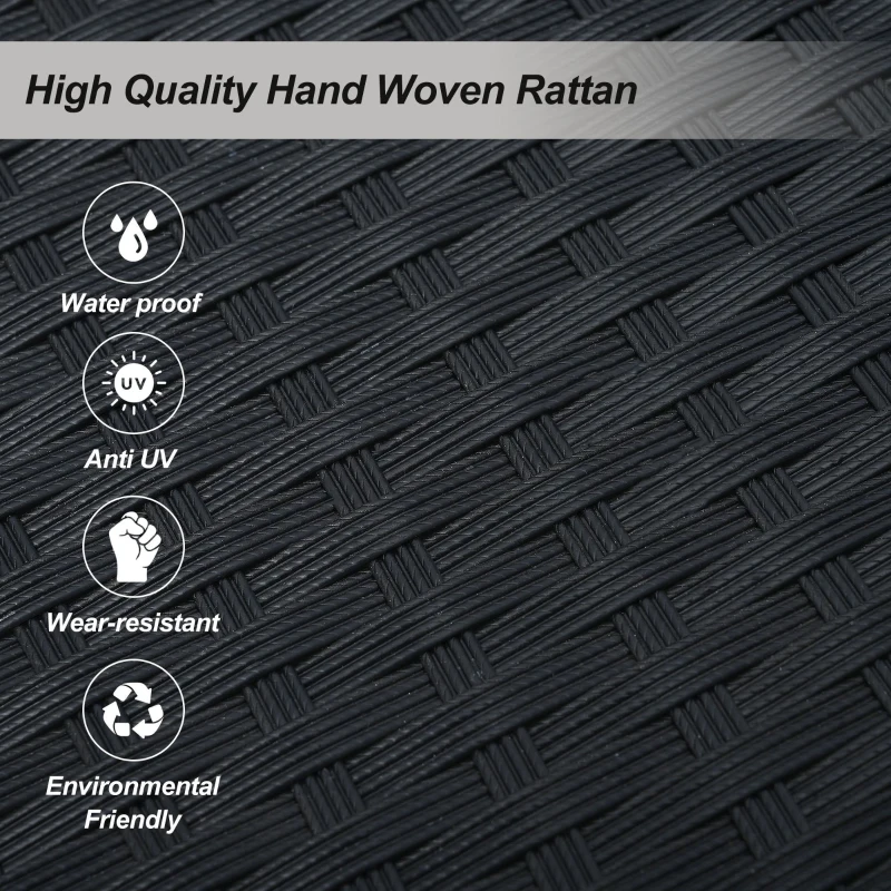 51.9" 2-Person Hanging Seat with Cushions, Rattan Woven Swing Chair with Adjustable Ropes, Waterproof and Sun-Resistant, Includes Cushions and Pillows, 500 LBS Capacity, Black+White