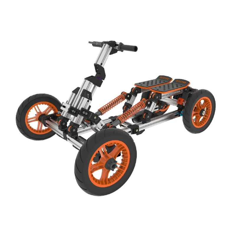 Modular Electric Innovation Kart, High-Strength Material, 20+ Assembly Methods, Perfect for Outdoor Sports and Parent-Child Interaction, 24.41"x16.14"x11.81", Silver