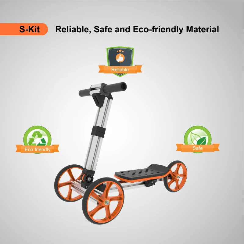 20-in-1 Kids Balance Bike and Scooter Kit, Constructible Engineering Building Set for Ages 1-4, Safe and Eco-Friendly Materials, 28.74"x12.99"x20.87", Silver