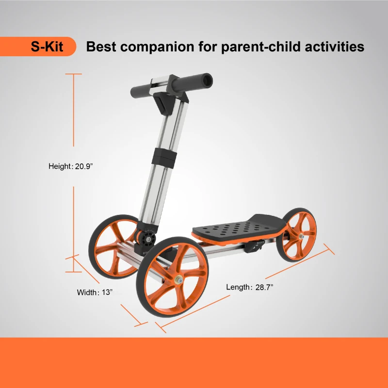 20-in-1 Kids Balance Bike and Scooter Kit, Constructible Engineering Building Set for Ages 1-4, Safe and Eco-Friendly Materials, 28.74"x12.99"x20.87", Silver