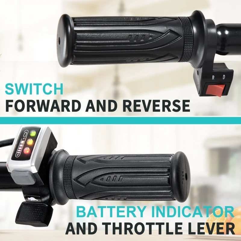 Electric Wheelbarrow Utility Cart, 24V DC 180W AGM Battery, 330lbs Max Capacity, Brushless Motor, All-Terrain Pneumatic Wheels, 57"x26.1"x30.9", Red