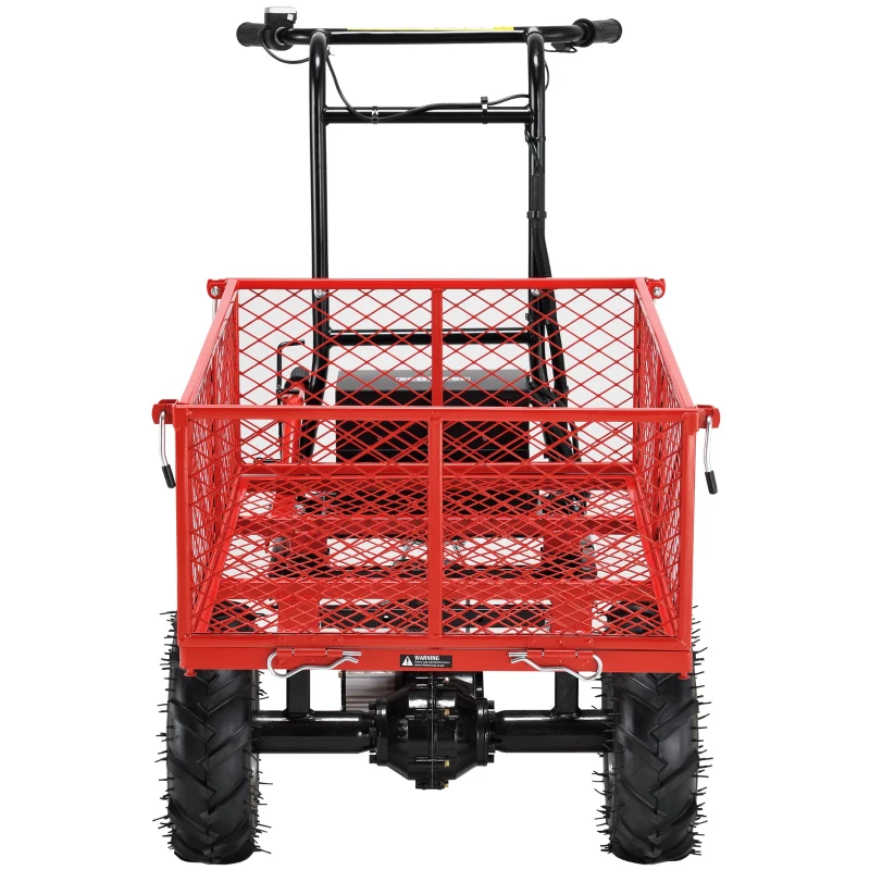 Electric Wheelbarrow Utility Cart, 48V 500W Motor, 500lbs Capacity, 1000lbs Towing, Brushless Motor, Adjustable Speed, 54.72"x23.23"x38.58", Red