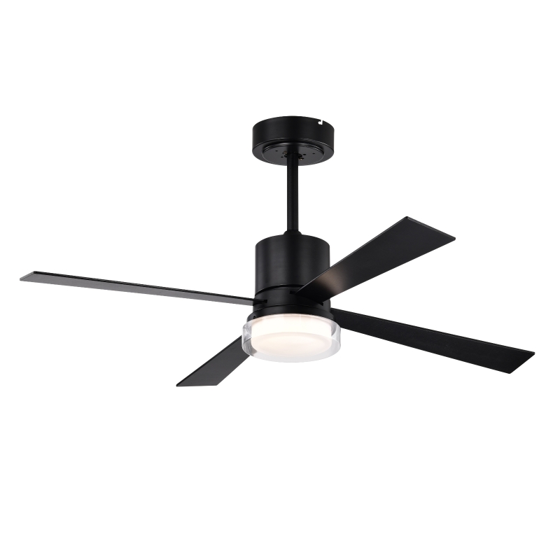 48" Fandelier Ceiling Fan with Lights and Remote, Low Profile Flush Mount, 3000K-6500K Dimmable LED, 6 Speed Settings, Dual Finish Blades, Matte Black