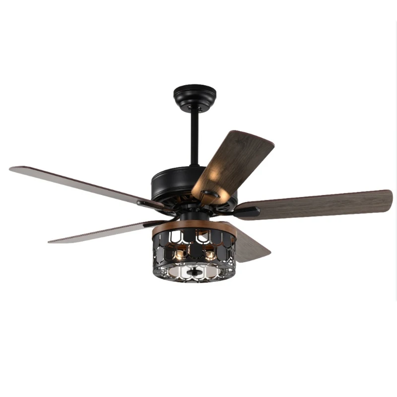 52" Ceiling Fan with Remote Control, 5 Plywood Blades, 3-Speed Reversible Motor, and Quick Install Mounting Bracket, Matte Black