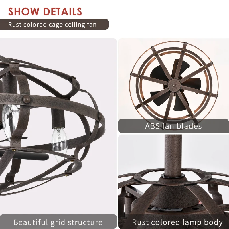 Modern Enclosed Ceiling Fan with Remote Control, Bladeless Design, 3 Speeds, Reversible Direction, and Timer, Includes 2 Down Rods and Lamp Shade, Matte Black
