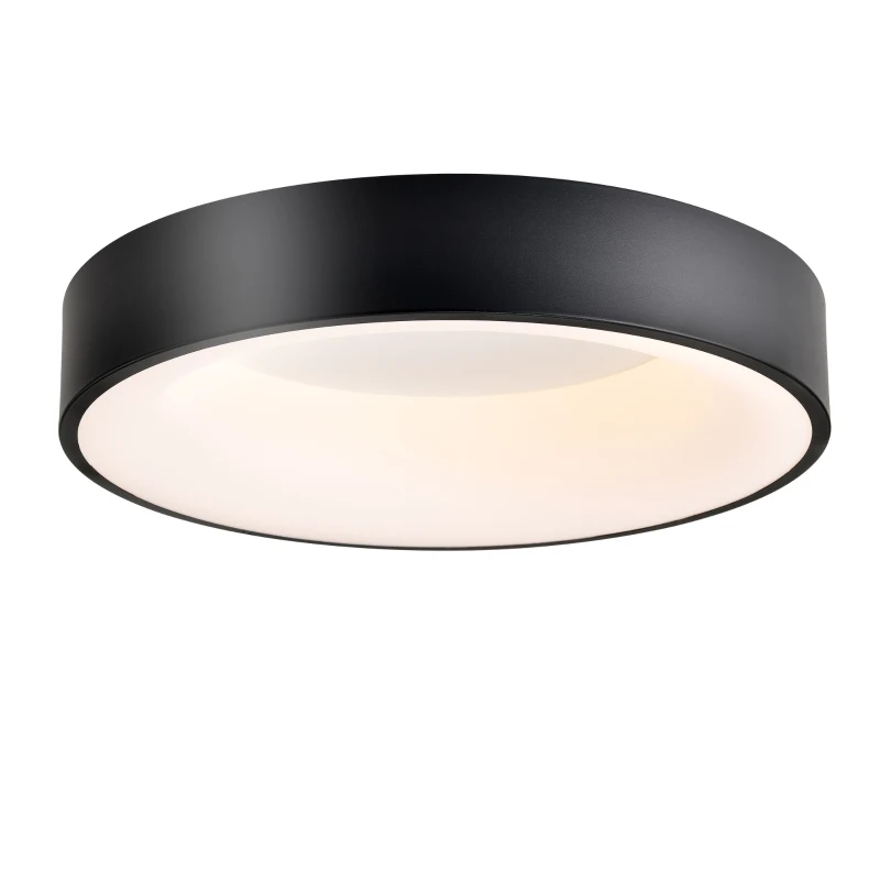 15.75" Semi Flush Mount Ceiling Light Fixture with Acrylic Shade, Modern Farmhouse LED, 3000K, 36W Energy-Saving for Kitchen, Hallway, Bathroom, Black