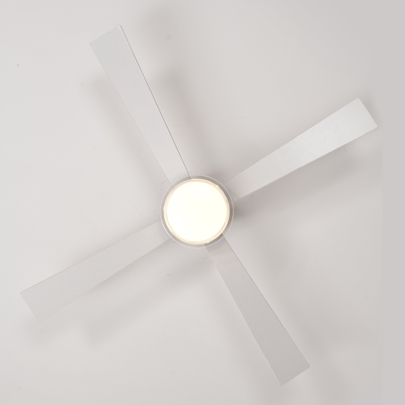 48" Fandelier Ceiling Fan with Lights and Remote, Low Profile Flush Mount, 3000K-6500K Dimmable LED, 6 Speed Settings, Dual Finish Blades, Matte White