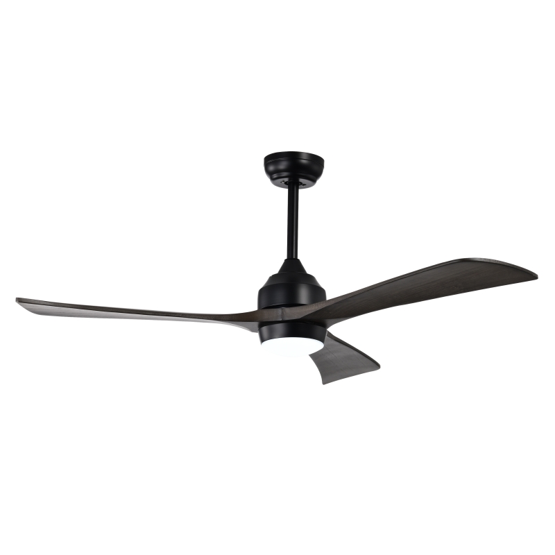52" Ceiling Fan with Lights and Remote Control, Quiet DC Motor, 3 Blades, 6 Speed Levels, Reversible, for Indoor Patio, Living Room, Bedroom, Office, Matte Black