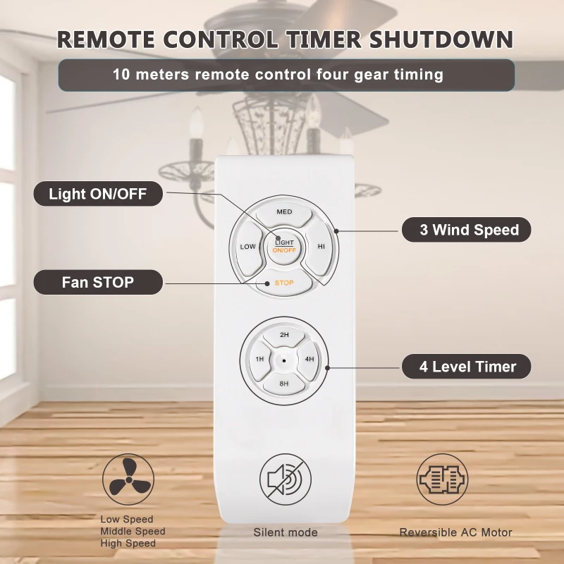 52" Crystal Chandelier Ceiling Fan with Lights and Remote, Modern Dual Finish Reversible Blades, Quiet Reversible Motor, Dual Mount Compatible, Matte Black