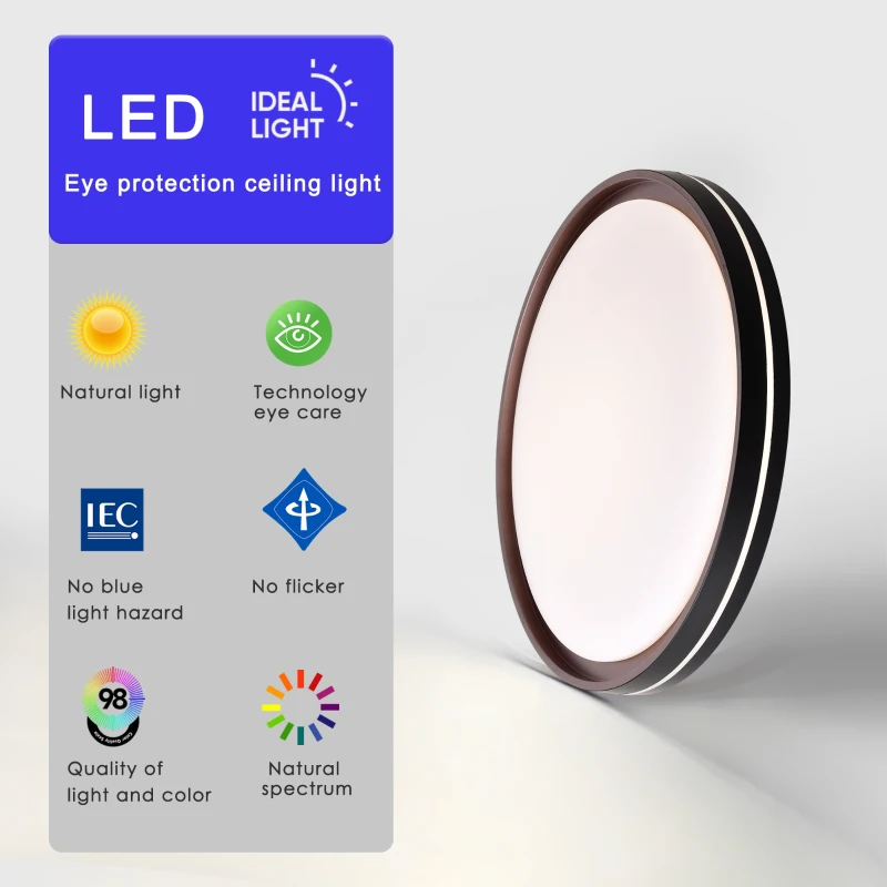 15.75in LED Modern Flush Mount Ceiling Light Fixture, 24W 2400LM, 5 CCT Colors, Dimmable Modern Light for Bedroom, Bathroom, Hallway, Black White