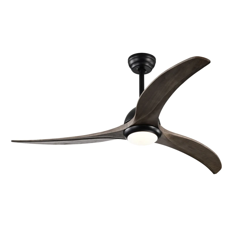 52" Ceiling Fan with Light and Remote Control, Noiseless Reversible Motor, 6 Speed, 3 Color Options, Indoor/Outdoor Use, Matte Black