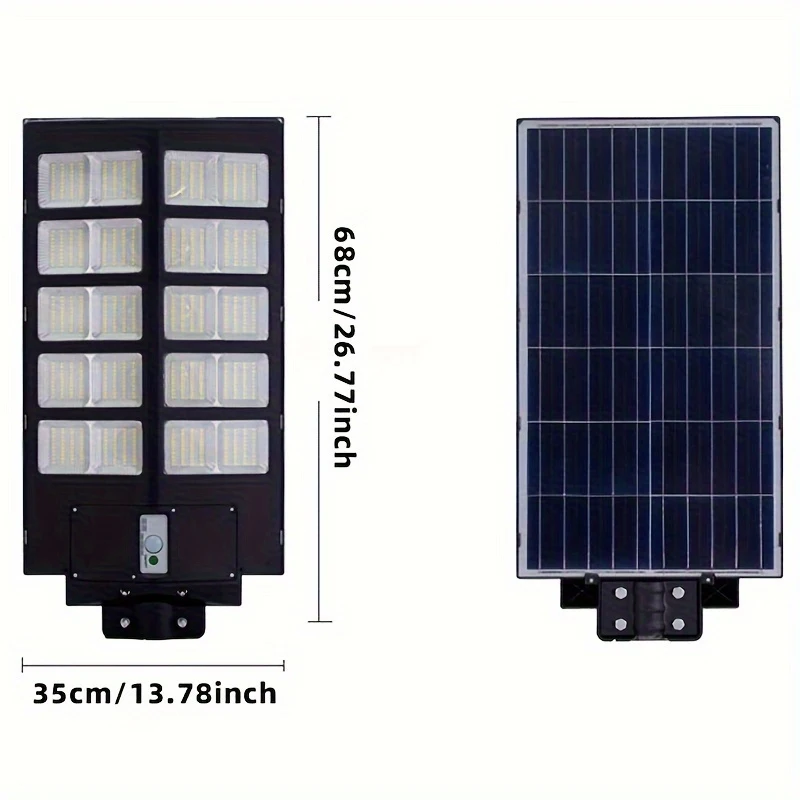 Solar Street Lights Outdoor with 800pcs Super Bright LED Beads, Dusk to Dawn Motion Sensor Security Flood Lights for Parking Lot, Basketball Court, Playground, Black+Blue