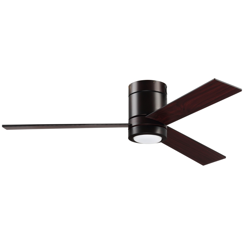 HOMCOM Mount Ceiling Fan with Light, Modern Indoor LED Lighting Fan with Remote Controller, for Bedroom, Living Room, Brown