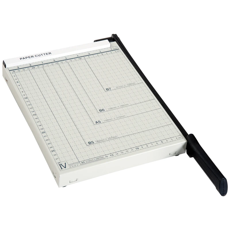 HOMCOM 12-Inch Professional Paper Trimmer Metal Base Guillotine Cutter Plate 12 Sheet Capacity Portable