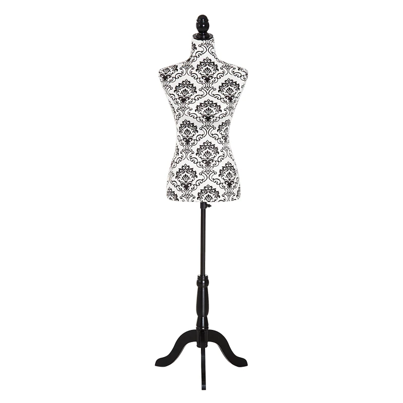 HOMCOM Adjustable Female Dress Form Fashion Mannequin Torso Clothes Display Dressmaker Stand with Base