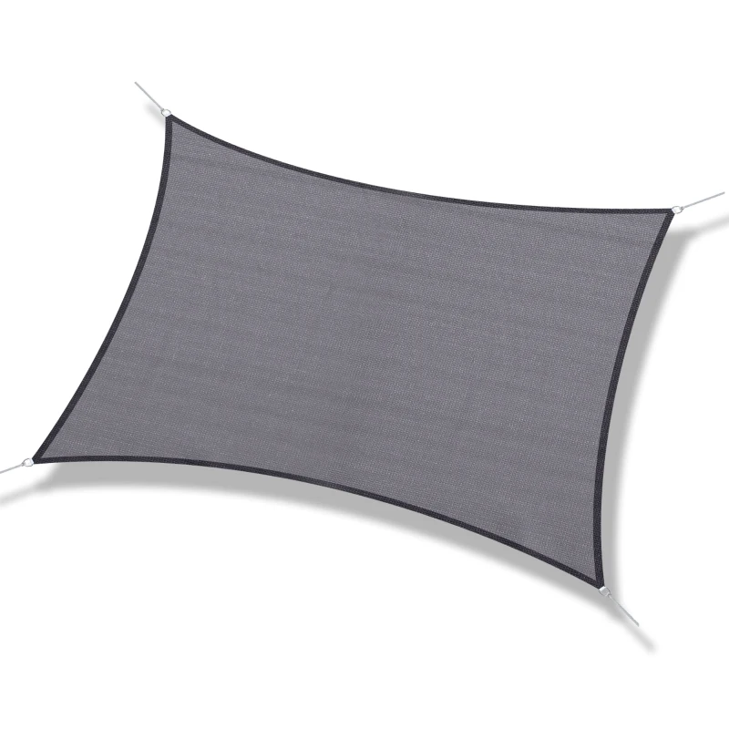 Outsunny 10ft x10ft Square Canopy Sun Sail Shade Garden Cover UV Protector Outdoor Patio Lawn Shelter with Carrying Bag Grey