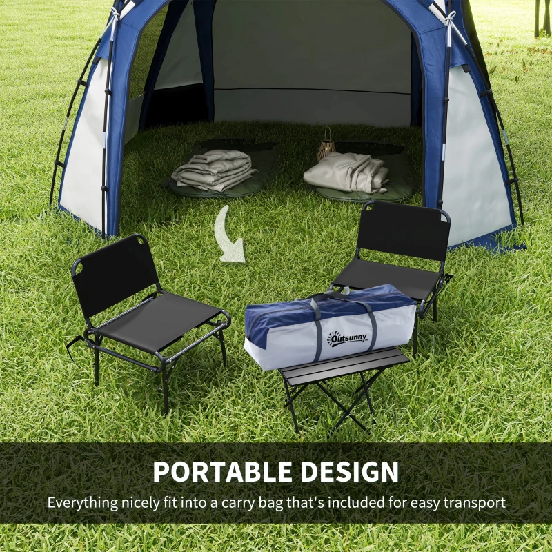 Outsunny 8 Person Dome Tent, Camping Tent with 4 Doors, Lamp Hook, Carry Bag, White